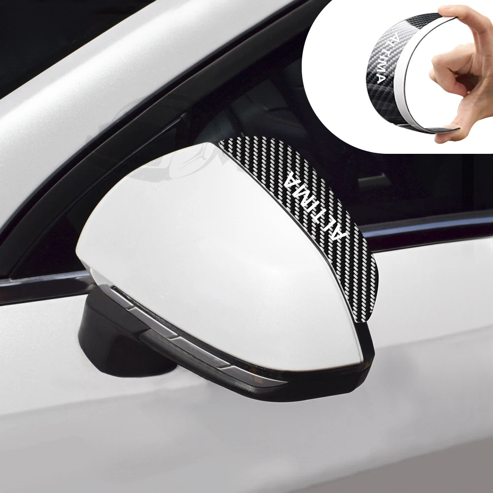 

2Pcs Car Rear View Mirror Sticker Rain Guard Rearview Mirrors Eyebrow Cover For Nissan Altima XE XL XV RX 230 JK JM VIP NAVI