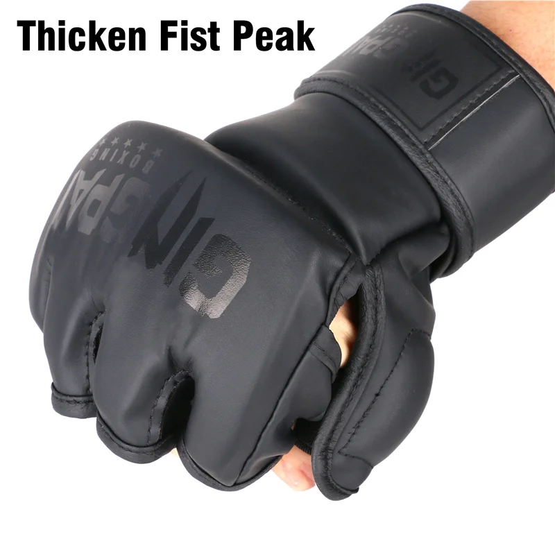 Half Finger Boxing Sparring Gloves PU Leather MMA Fighting Kick Boxing Karate Muay Thai Training Workout Guantes De Boxeo Men
