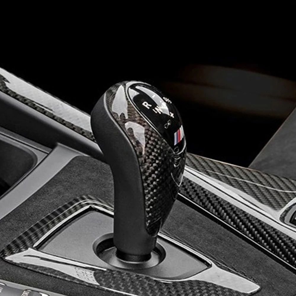 LHD do BMW F20 F80 F82 F83 F10 F85 F86 F12 F16 F30 1 2 3 4 Series GT Naklejka Panel Wykończenie Prawdziwa węglowa osłona dźwigni zmiany biegów