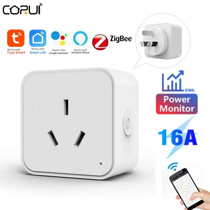 

Tuya 16A Zigbee Smart Socket Australian Standed Intelligent Plug Support Remote Voice Control With Tuya/Smart Life Google Home