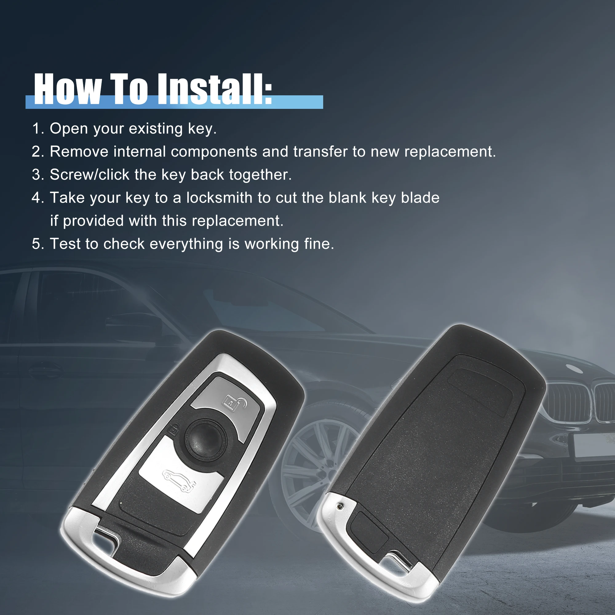 Uxcell автомобильный пульт дистанционного управления оболочка 3 кнопки крышка