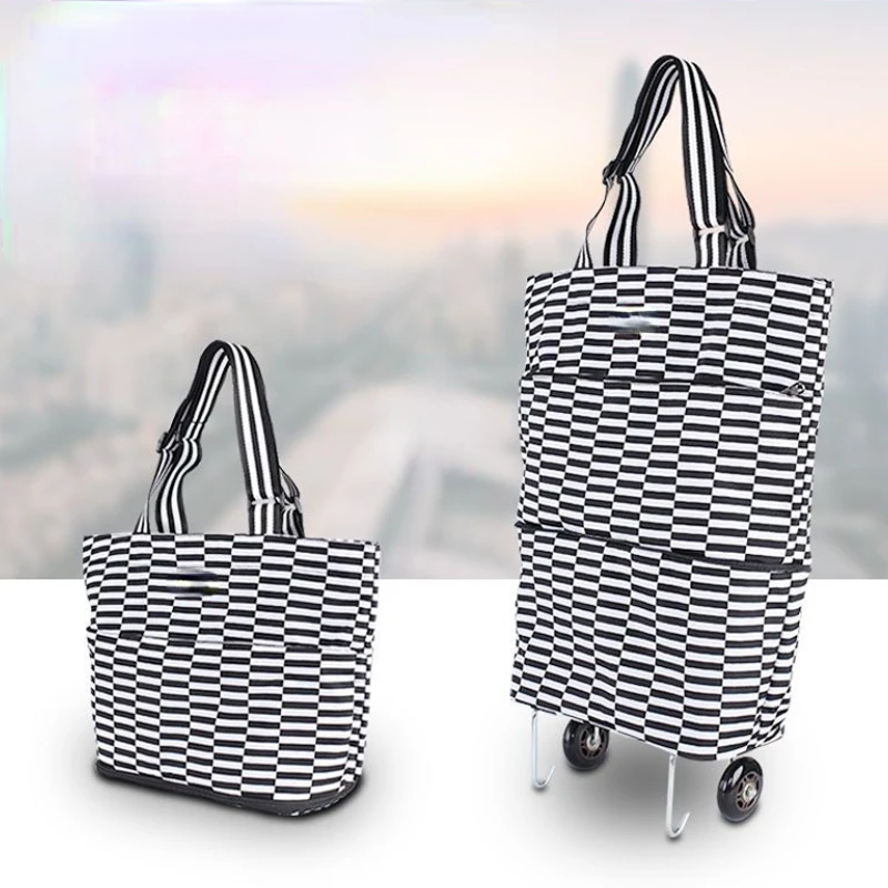 

Shop Cart Collapsible Shopping Cblah Reusable Trolley Bags Bags Waterproof Grocery Women For Bag Wheels Reusable Folding With
