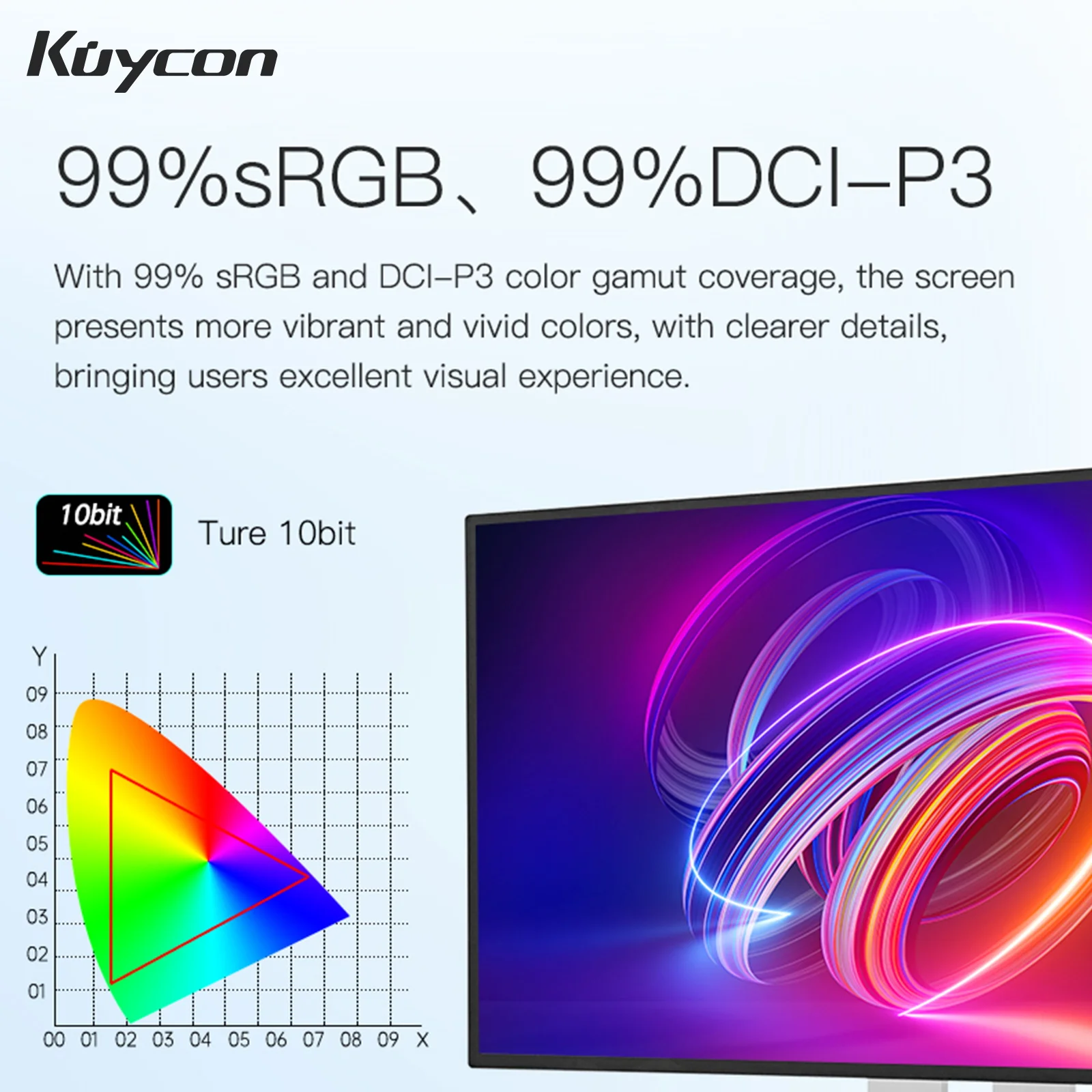 Фото Монитор Kuycon G32P 32 дюйма, 6K UHD IPS, для ПК, 500 нит, контрастность 2000:1, экран для настольного ПК, 99% sRGB, алюминиевый сплав №3