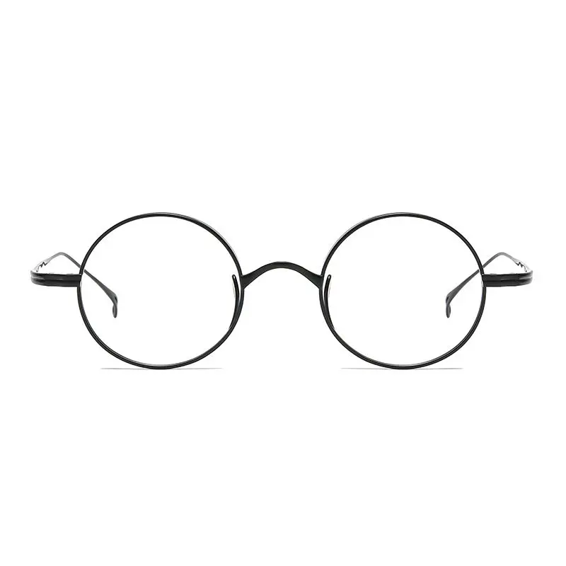 OLAMINS круглая Новая Винтажная оправа из чистого титана Модная полная ультра