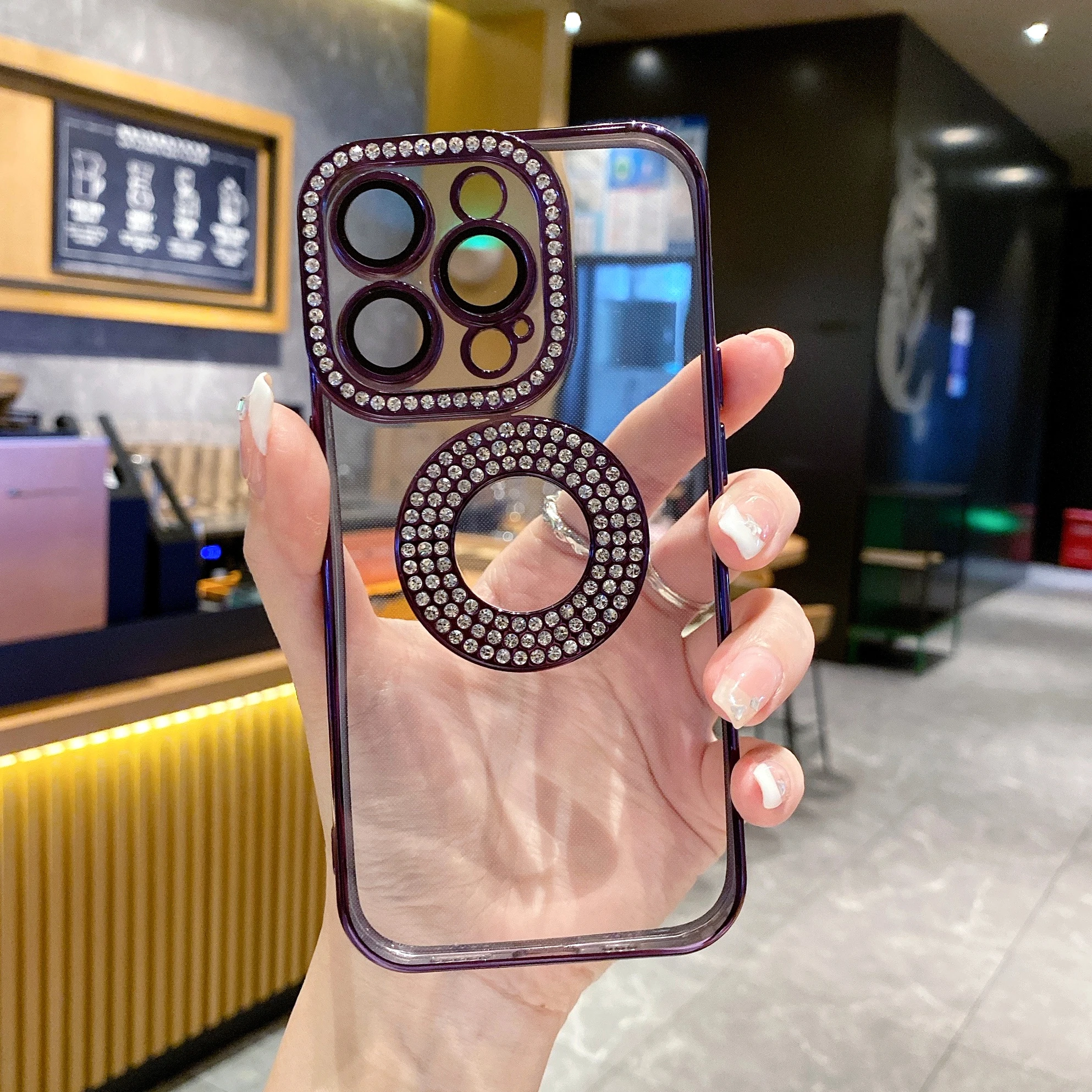 Роскошный блестящий бриллиантовый Прозрачный чехол для телефона iPhone 15 14 13 12 11 Pro