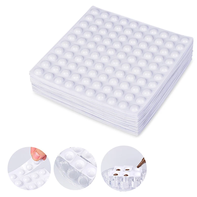 

100Pcs/Sheet Disposable Tattoo Ink Cup Eyelash Extension Glue Holder Adhesive Tray Plastic Tear-off Pigment Palette Make Up Tool