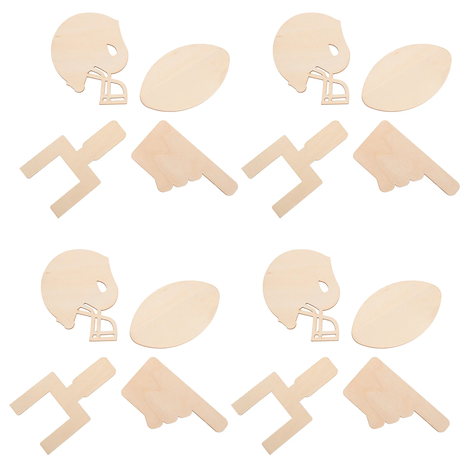 

40 Pcs Sports Accessories Signboard Wood Piece DIY Materials Wooden Rugby Signage Making Cutouts Plain Slice Slices