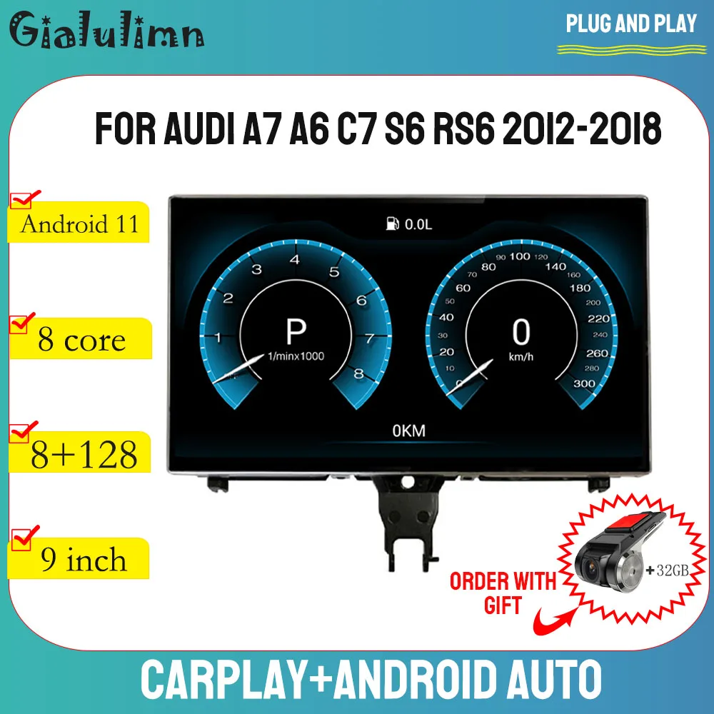 

Gialulimn For Audi A6 S6 A7 C7 RS7 RS6 S7 2012 2018 Android 12 Car Radio Multimedia Stereo player carplay GPS Navi 9 Inch auto