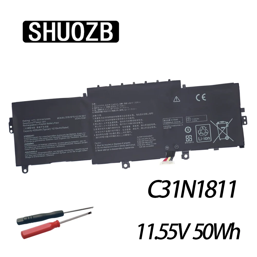 

SHUOZB 11,55 V 50Wh C31N1811 Аккумулятор для ноутбука ASUS UX433F UX433FX UX433FN UX433FA U4300FN U4300FA U4300F BX433FN