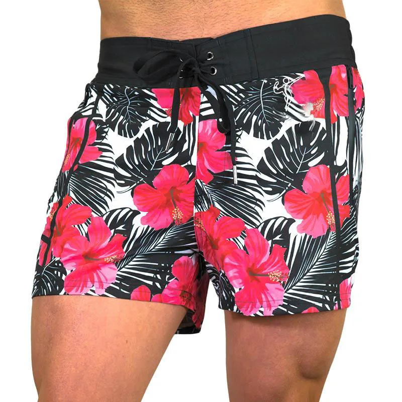

2022 European And American Summer New Beach Shorts Men's Yellow Striped Shorts Boxer Swimming Trunks Quick-Drying Belt Briefs