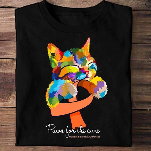 

Paws For The Cure, Multiple Sclerosis Awareness, Cat Lover Unise T-shirt