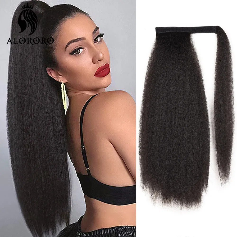 

22inch Synthetic Ponytail Halo Hair Corn Wavy Long Ponytail Hairpiece Extensions Ombre Brown Pony Tail Blonde Fack Hair For Wom