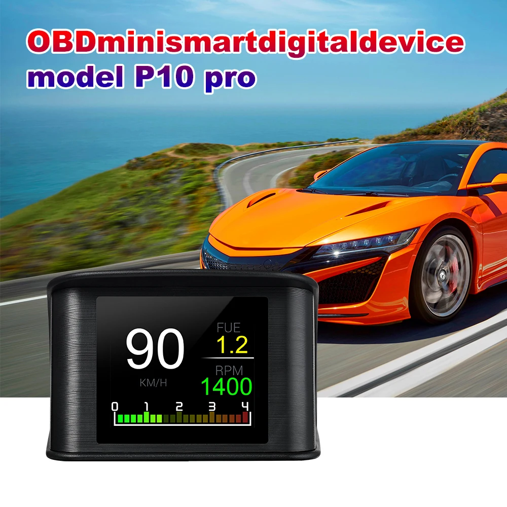 Фото P10/P10-PRO Автомобильный проекционный дисплей OBD2 Интеллектуальная цифровая приборная панель Пробег OBD Датчик температуры компьютера вождения №5