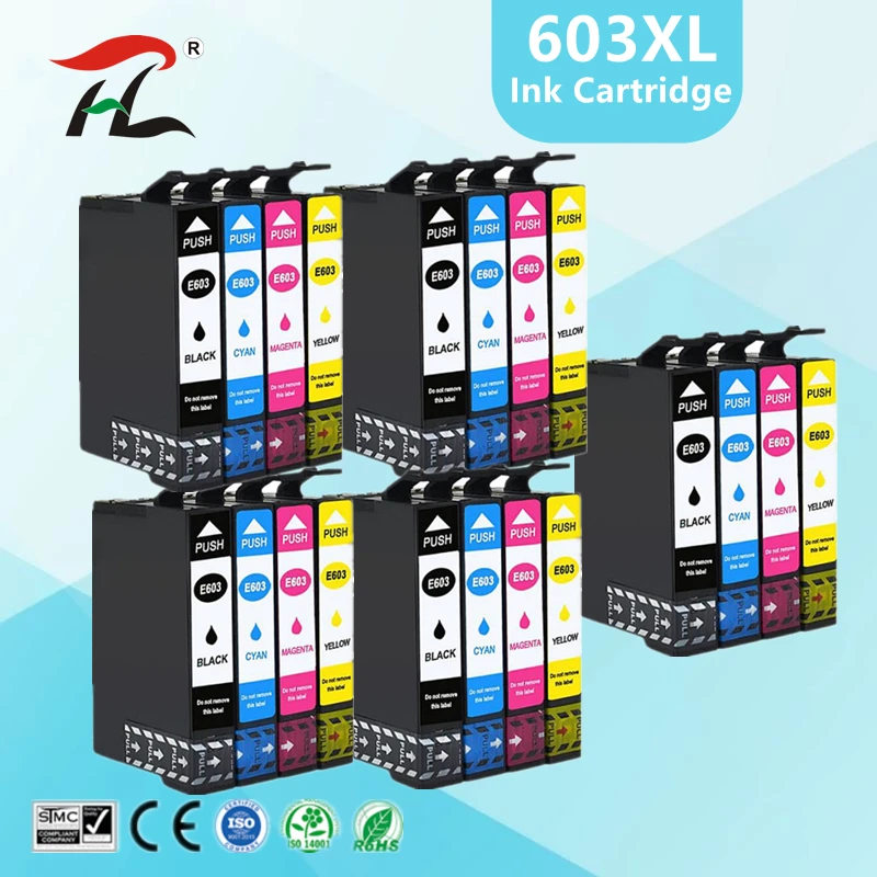 

HTL T603XL Compatible Epson 603XL E603 T603 for XP-2100 XP-3100 WF-2810 XP-3105 XP-4100 XP-4105 WF-2830 XP-2105 Printer
