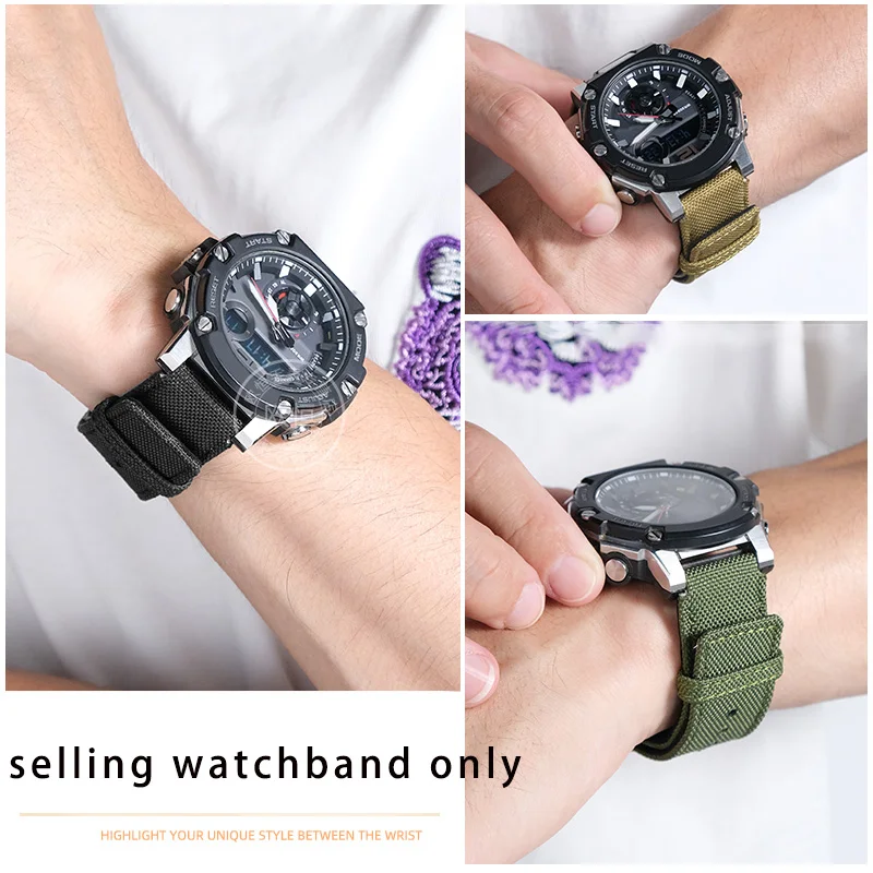 Выпуклый холщовый ремешок для часов серии Casio GST-B300 сменный браслет из мягкого