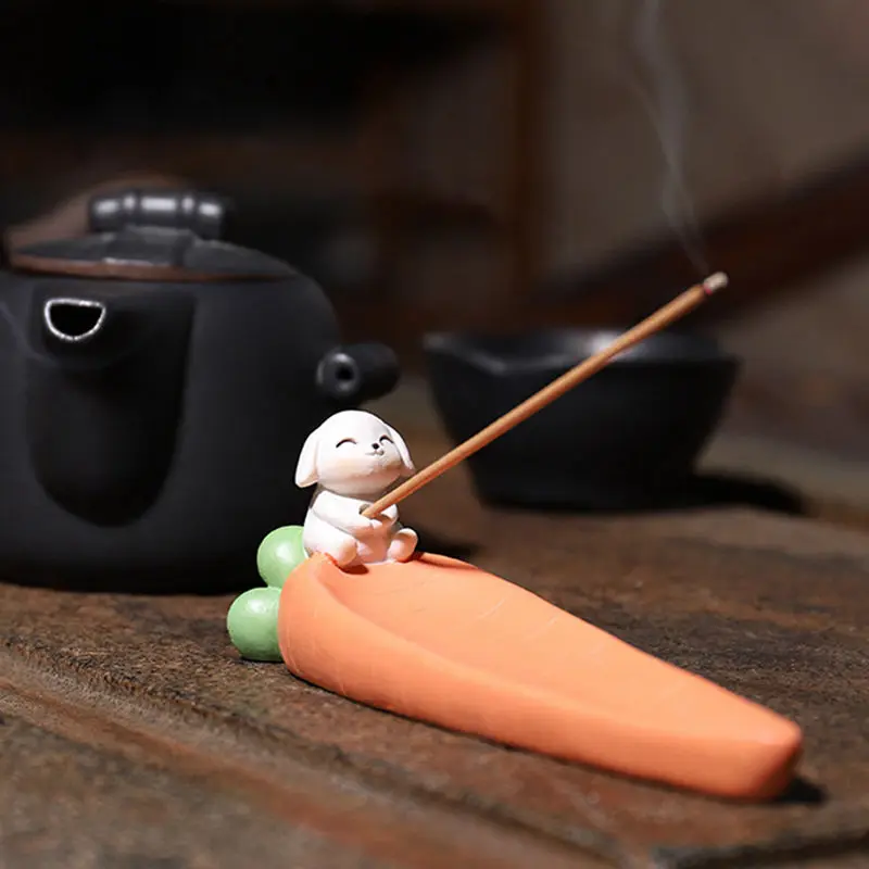 Полимерная кошка креативный держатель для благовоний растений Листьев