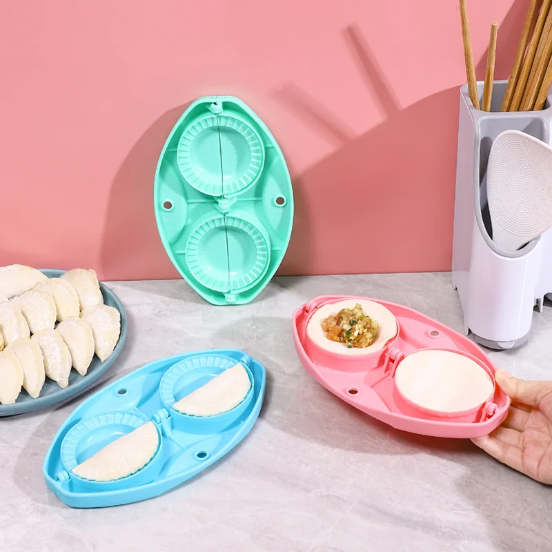 

Dumpling Maker Mould Manual Dumpling Machine Double Jiaozi Dough Pressing Tool DIY Lazy Must-ravioli Making Kitchen Accessories