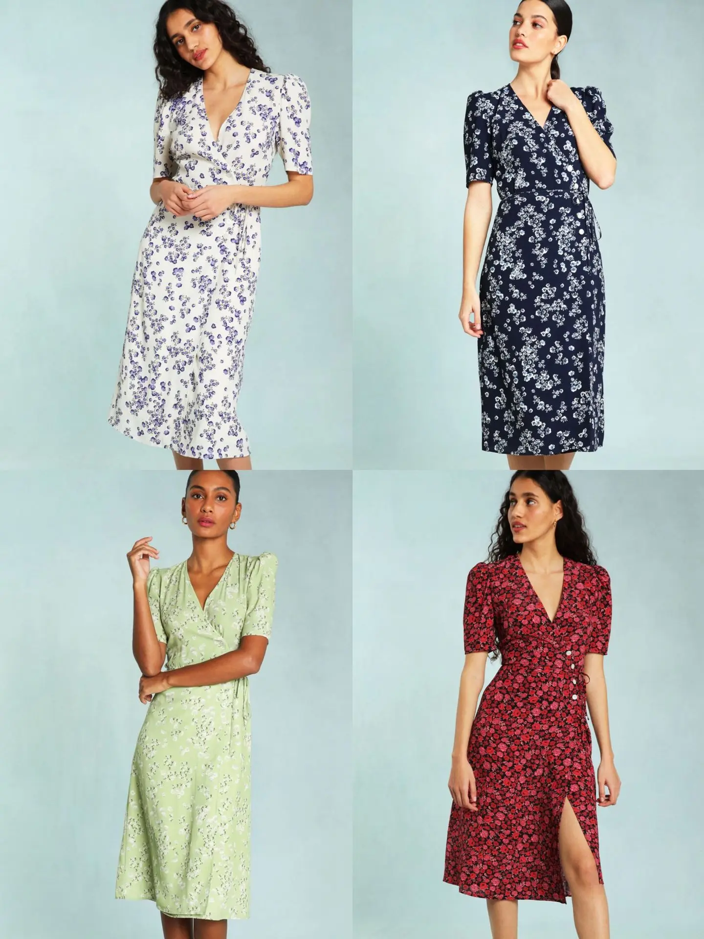

Prairie Chic Women Midi Dress Floral Print 100% Viscose V-neck Short Sleeve Fresh 2022 Summer Female Lace-up Wrap Robes