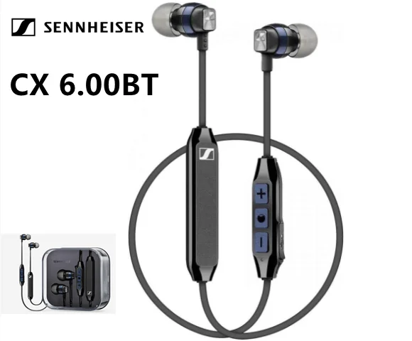 

Sennheiser CX 6.00BT Bluetooth in-ear wireless headphones Stereo Headset Sport Earbuds For iPhone For Samsung/XiaoMi/Huawei/1+