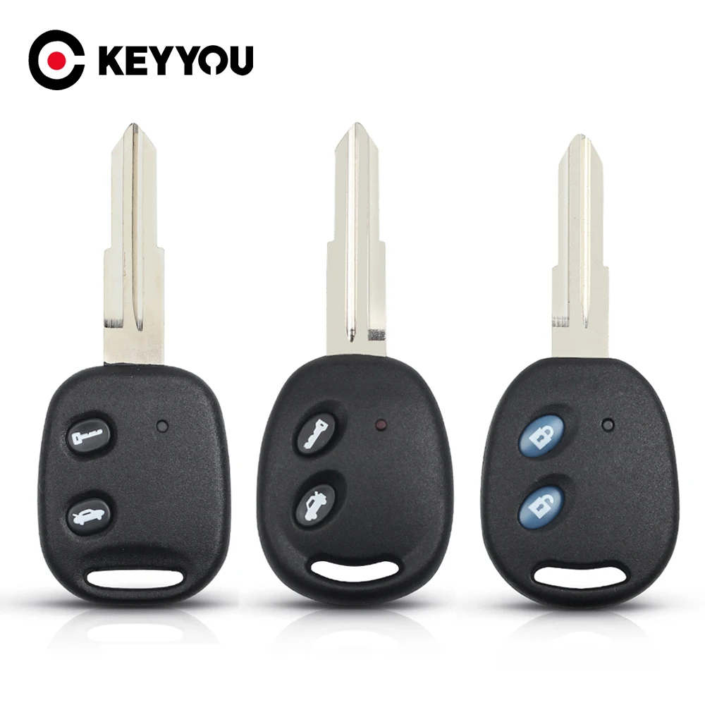 

KEYYOU 10 шт. 2 кнопки для Chevrolet LOVA Sail Epica Lechi Spark дистанционный ключ необработанное Латунное лезвие Замена пустого ключа