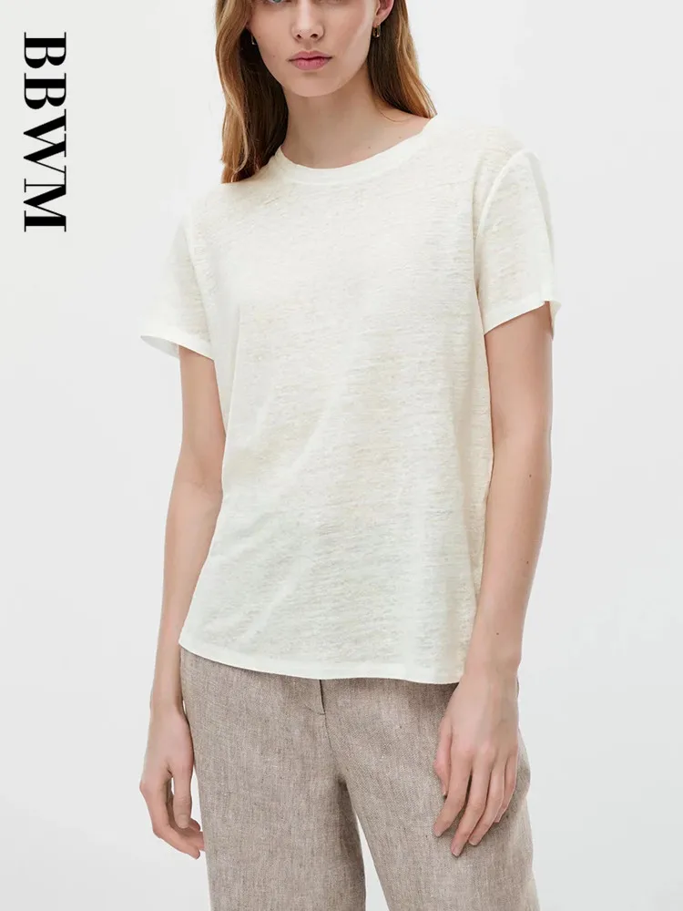 Новинка лета 2022 Женская Повседневная льняная рубашка с коротким рукавом и