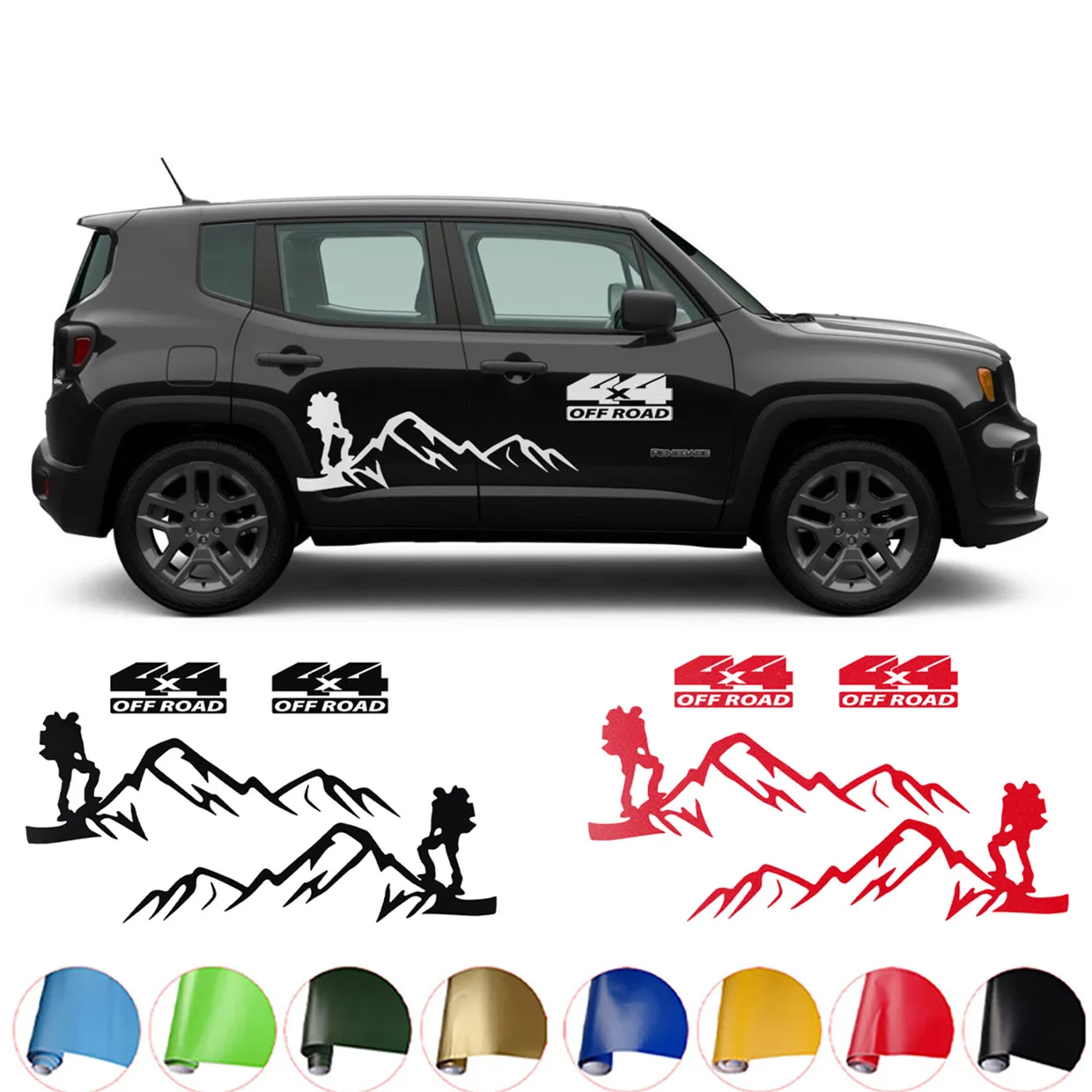 

4X4 off road Mountain Adventure Graphics Car Door Stickers FOR Porsche Boxster Targa Spyder Boxster Carrera GT Cayenne Cayman