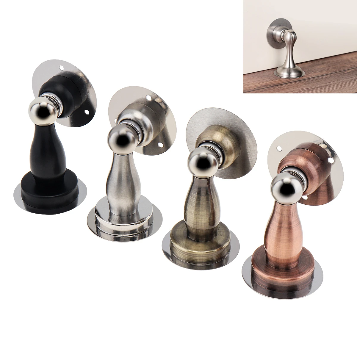 

Stainless Steel Magnetic Catch Door Stop Bedroom Bathroom Mute Door Holder No Need to Drill Catch Door Stops Home Door Hareware