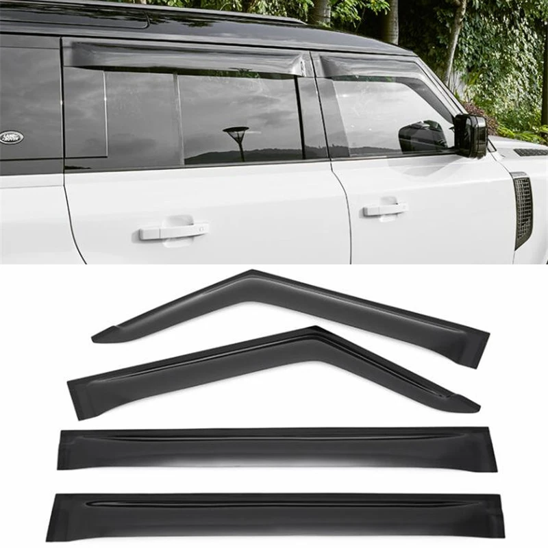 

For NEW Land Rover Defender 110/90 CAR Window Visor Side Waterproof Decoration Shield Black Accessories 4PCS Body Kit 2020-2023