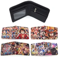 anime one piece pu wallet for women men cartoon zoro luffy ace figures purse foldable wallet card holder children adult toy gift