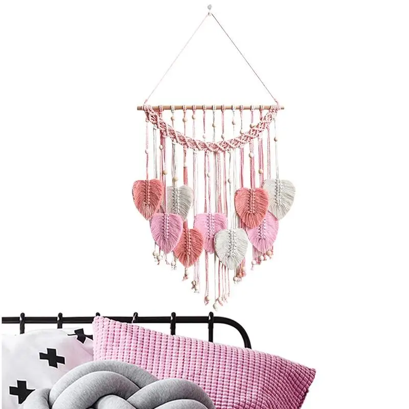 

Macrame Wall Leaf Woven Tapestry Macrame Tassel Leaves Wall Decor Boho Woven Tassel Tapestry Aesthetic Tassel Leaves Boho Wall