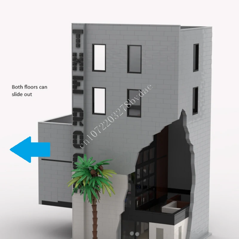 Полицейский участок офисное здание рокмодульный MOC креативная модель с видом на