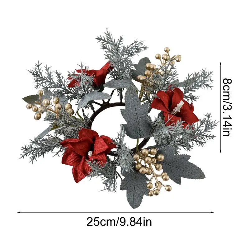 ź kwiatowa świeca wieniec realistyczny pień pierścień rośliny sztuczne świętuj boże narodzenie dekoracje kwiatowe zielone liście