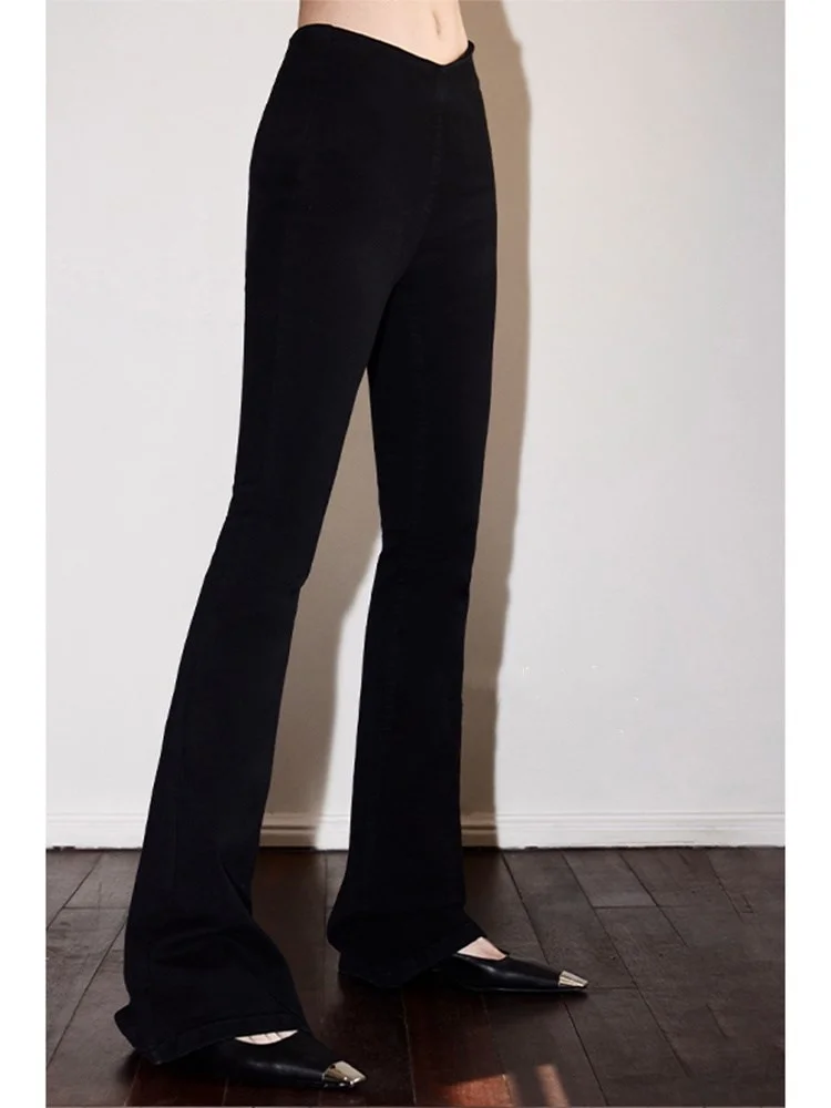 

Spring/Summer 2023 Super Pose High Show Leg Length Micro Rake Denim Super Model Pants Women's High Waist Horseshoe Pants