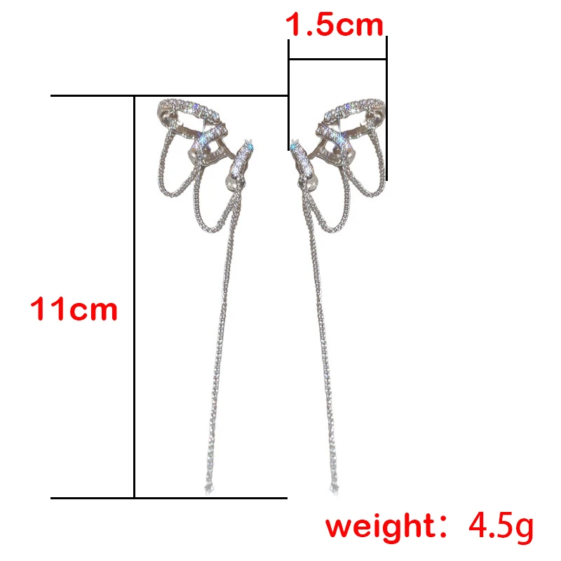 1 шт. непирсинг для женщин серебряный цвет Kpop новинка кисточки Длинные Поддельные