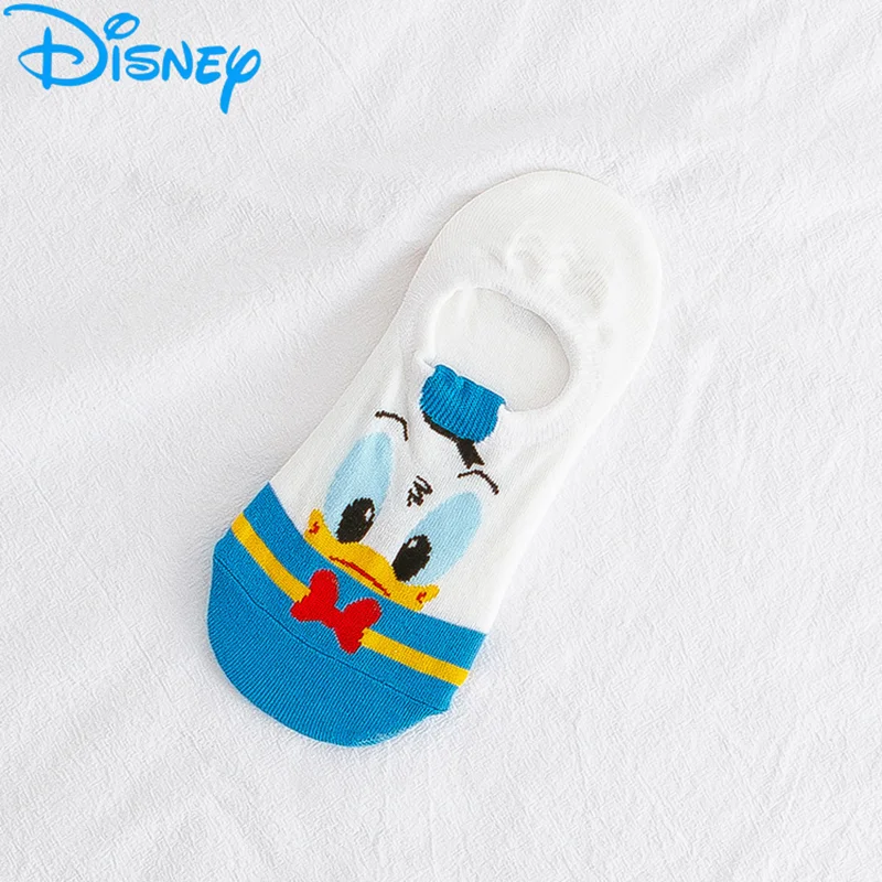 1pair Disney Daisy Minnie Women Invisible Boat Socks Summer Mujer Silicone Non-slip Ankle Low Female Cotton Show Breathable