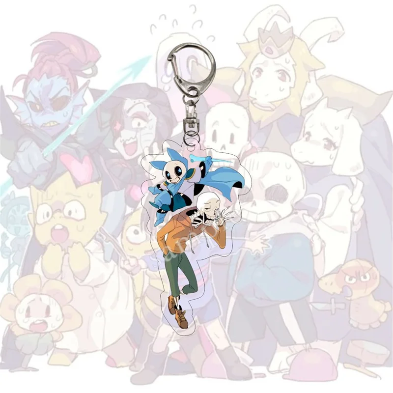Аниме Undertale Sans Косплей брелки для ключей акриловая фигурка Папирус фриск