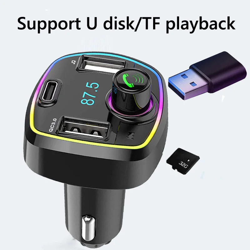 JaJaBor Автомобильный Bluetooth 5.0 FM передатчик MP3 плеер аудио приемник PD 18W QC3.0 USB быстрая зарядка Handsfree Kit Модулятор включен.