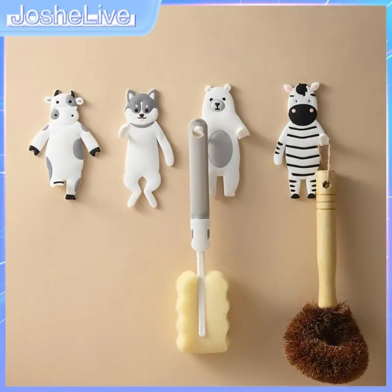 

Decorative Wall Hook Cute Animal-shaped Diy Cartoon Adhesive Hook Bag Hat Hanging Hooks Bendable Hanger Reusable Key Holder