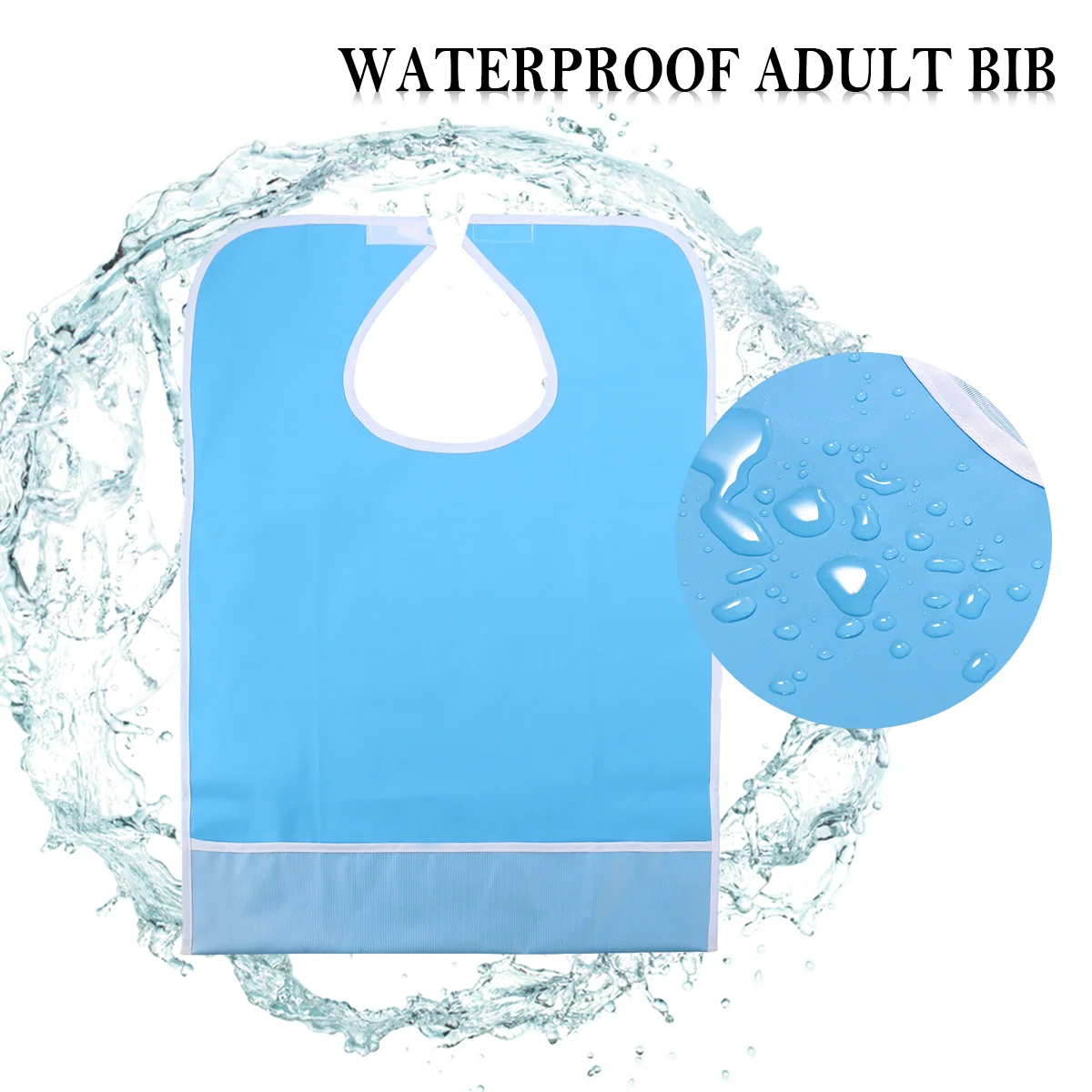 

Bib Adult Mealtime Protector Bibs Waterproof Apron Eating Clothingadultsaid Set Cloth Blue Reusable Elderly Protectors Scarf Men