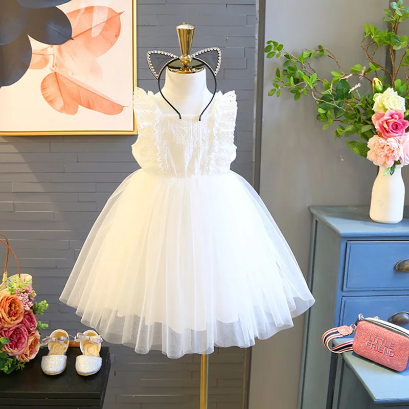 

Dress for Girl Vestidos Birthday Party Princess Evening Girl Dresses Mesh Wedding Bridesmaid Dresses Children Clothes Girls