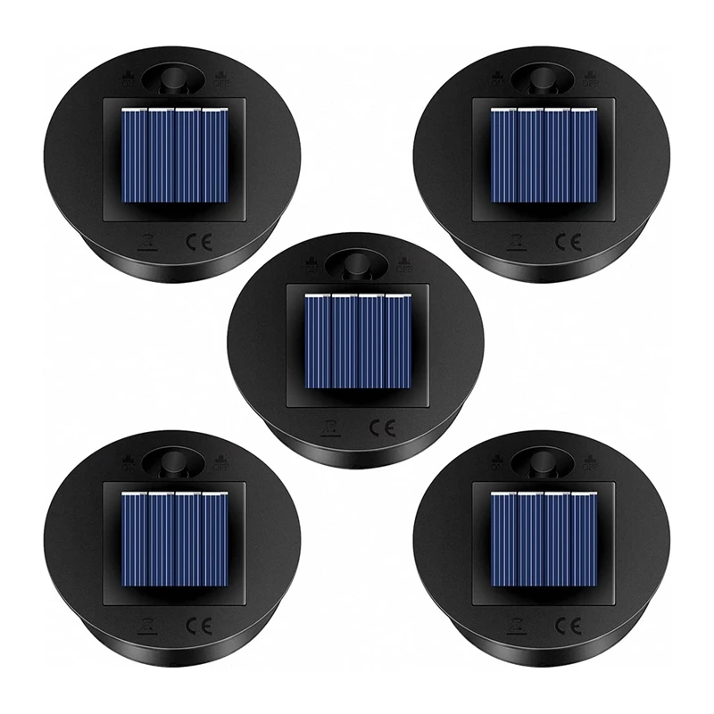 

5 Pack Replacement Solar Light Parts(Top Size 2.76 Inches, Bottom Size 2.36 Inches),7 Lumens Warm White LED Waterproof