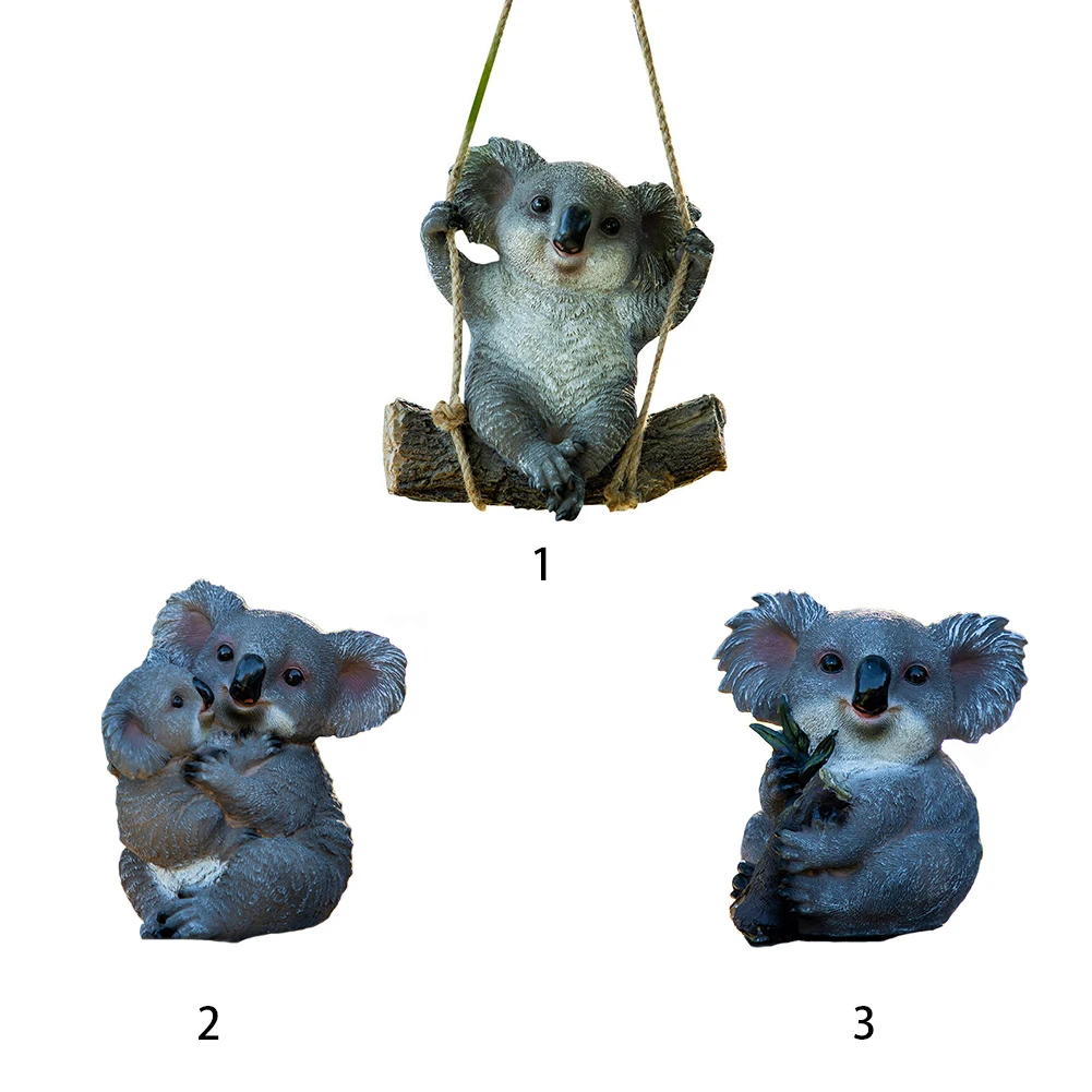 

Cartoon Landscape Crafts Accessories Garden Yard Decoration Animals DIY Simulation Koala Resin Ornament Statue Home Sculpture