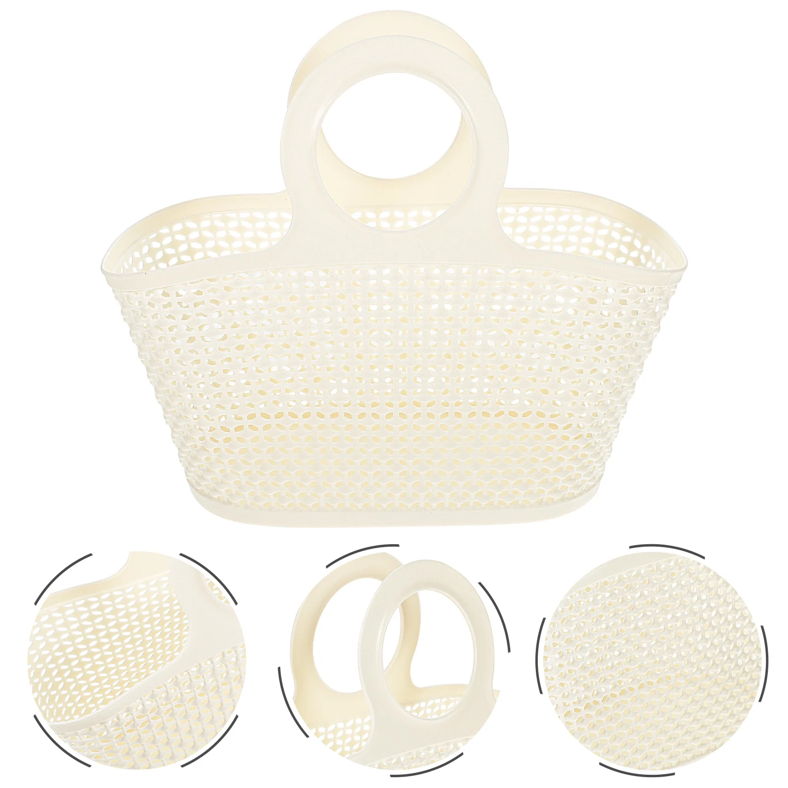 

Basket Shower Bathroom Storage Toiletrytotehandheldvegetablebag Handle Bath Organizer Bin Toiletries Fruit Sundries Room