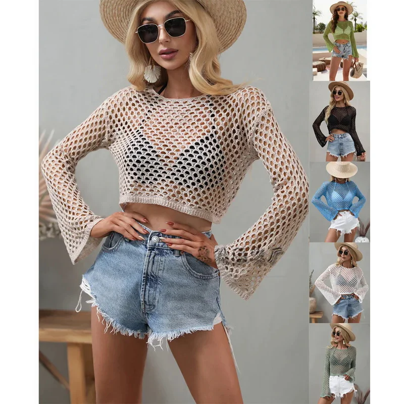 Женский трикотажный свитер с длинным рукавом в Корейском стиле