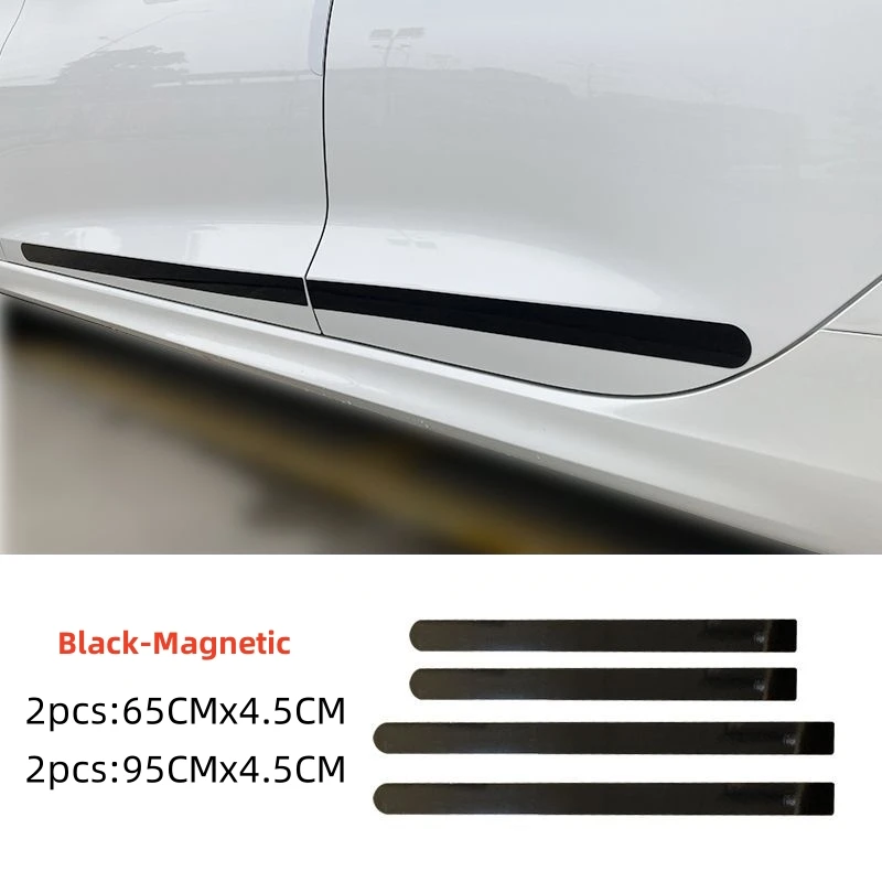 

Безклеящиеся/магнитные полоски для защиты от царапин на двери автомобиля, черно-белые резиновые защитные наклейки для боковой края кузова