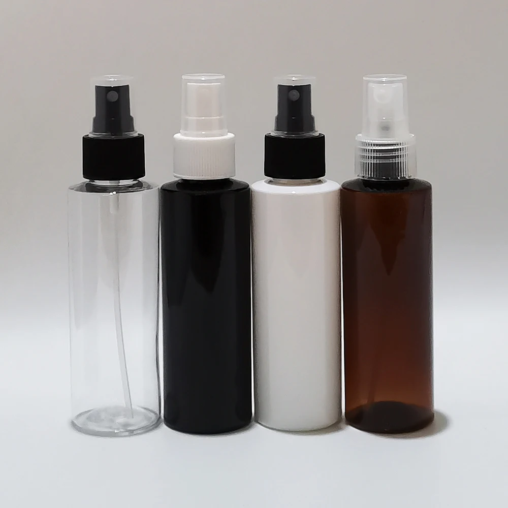 

40pcs 120ml Black Plastic Spray Pump Bottle Refillable Perfume Bottle With White Transparent Black Mist Sprayer PET Containers