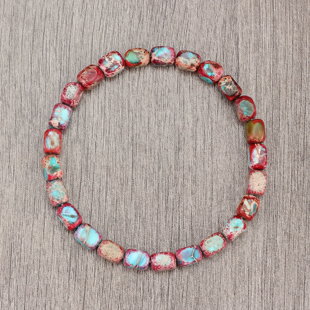 

Women Bohemia Bracelets Colorful Imperial Jasper Stone Beads Bracelet Fashion Men Strand Bangle Friendship Lover Couples Jewelry