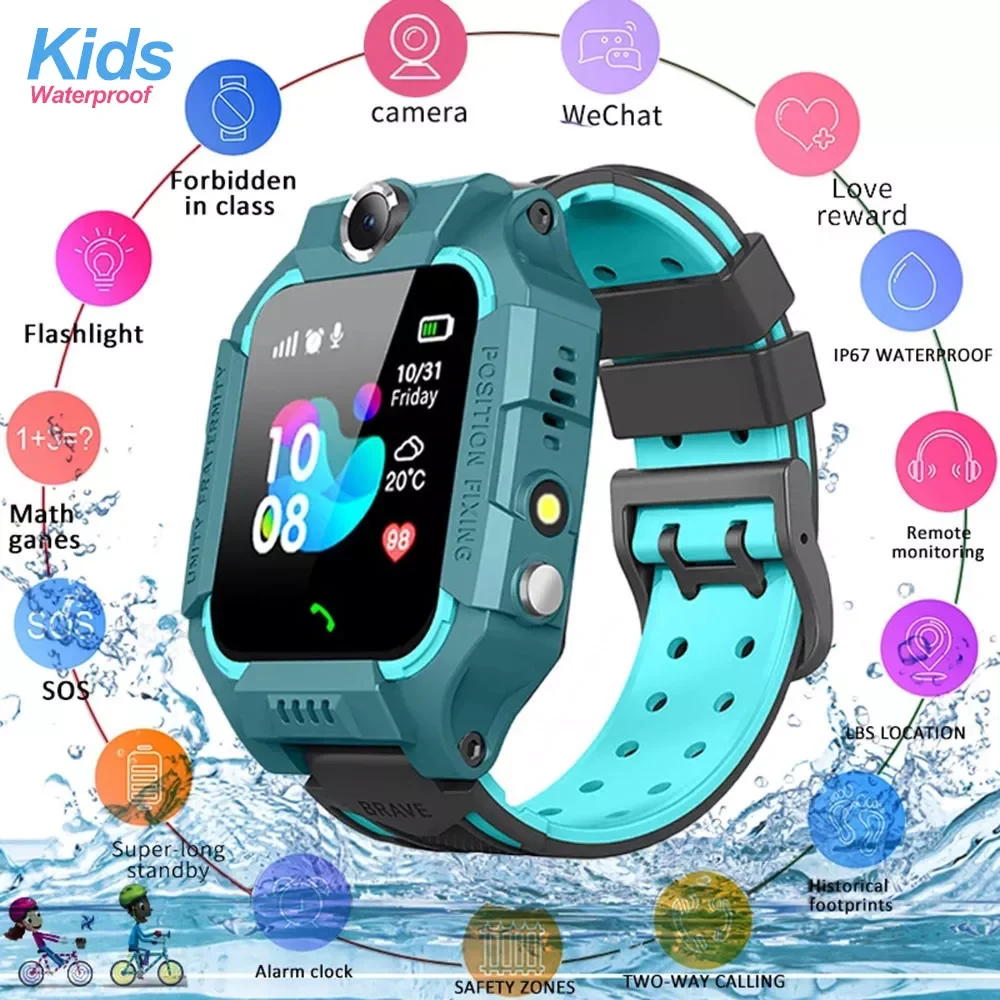 

2021 Kids Waterproof Smart Watch for Children's Wrist Watch Kids Watches SOS Photo Support SIM Card Call Baby Tracker Anti-l