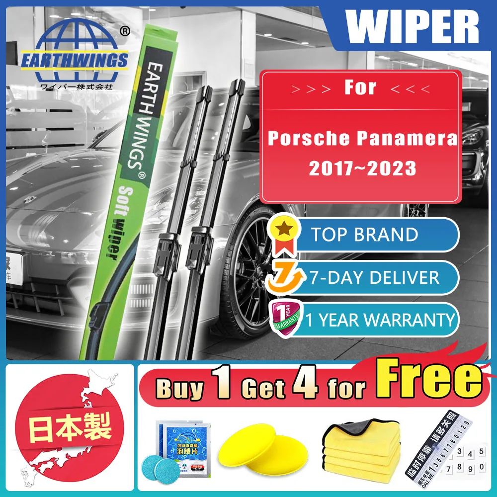 

For Porsche Panamera 971 2017~2023 2014 Window Front Rear Set Wiper Blades Brushes Cutter Arm Car Accessories Cleaning 24"20"