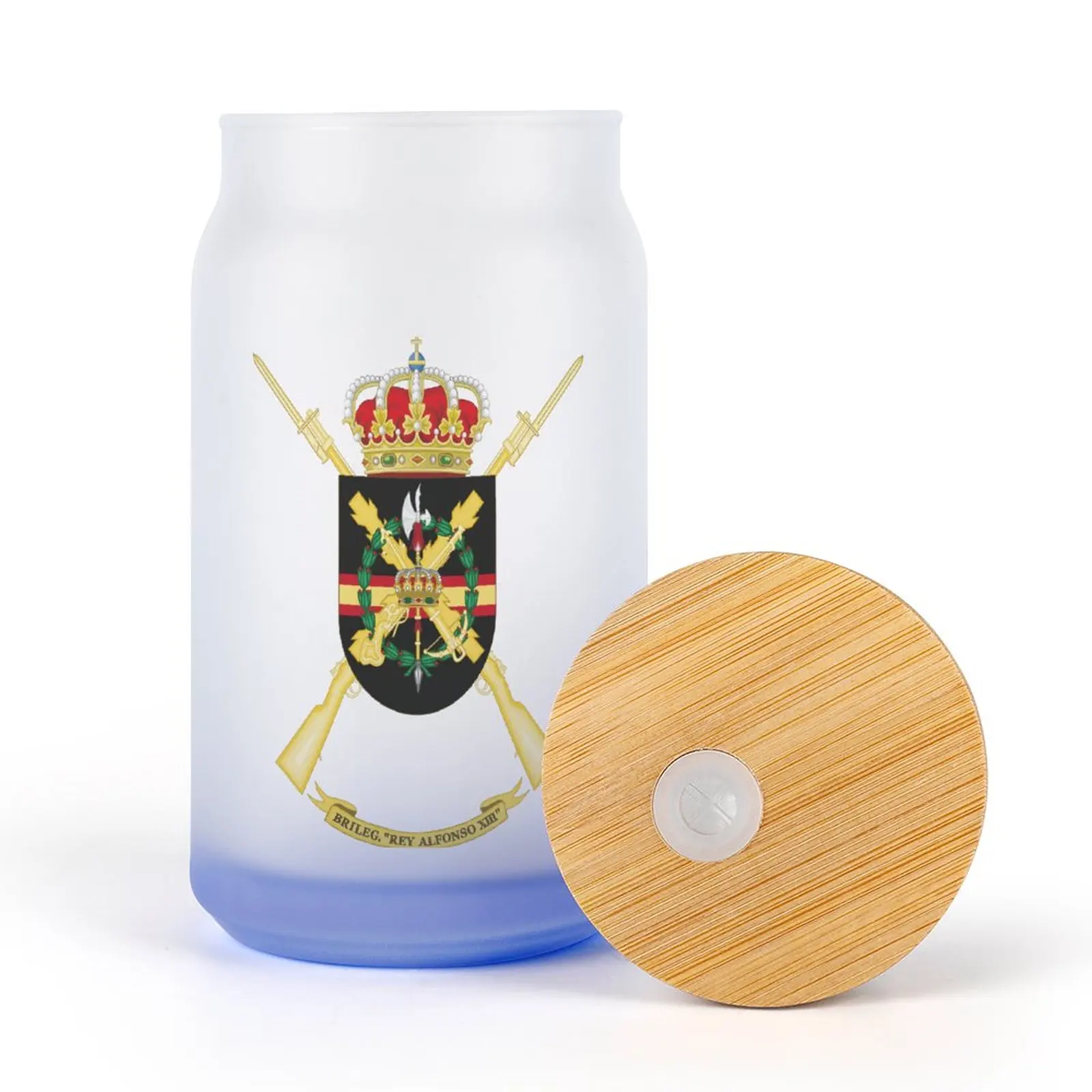 

Former Coat of Arms of The 2nd Spanish Legion Brigade King Alfonso DIY Frosted Glass Pipette Cup Graphic Kettle Multi-function